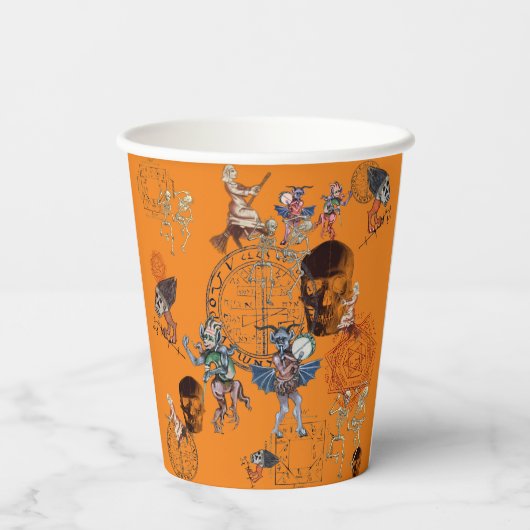 Infernal Orange Halloween Pappbecher (Rückseite)