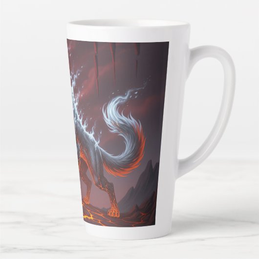Infernal Sentinel Lava Wolf Latte Tasse (Rechts)