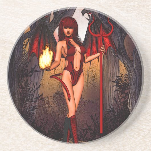 Infernal Temptress" Sandstein Untersetzer (Vorne)