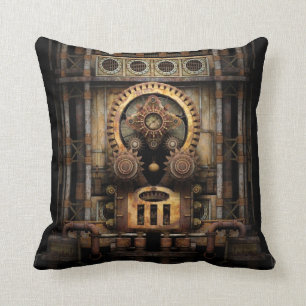 Infernalische Steampunk-Maschine Kissen