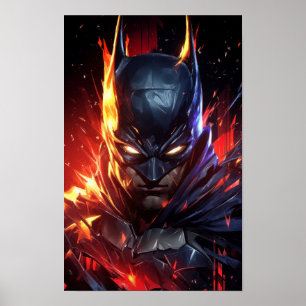 Inferno Batman Digital Art Poster