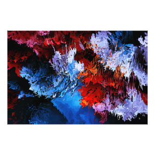 Inferno Blauer Rot Moderne Abstrakte Kunst Fotodruck