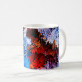 Inferno Blauer Rot Moderne Abstrakte Kunst Kaffeetasse (VorderseiteRechts)