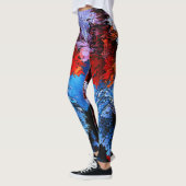 Inferno Blauer Rot Moderne Abstrakte Kunst Leggings (Links)