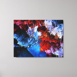 Inferno Blauer Rot Moderne Abstrakte Kunst Leinwanddruck
