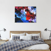 Inferno Blauer Rot Moderne Abstrakte Kunst Leinwanddruck (Insitu (Schlafzimmer))
