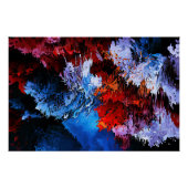 Inferno Blauer Rot Moderne Abstrakte Kunst Poster (Vorderseite)