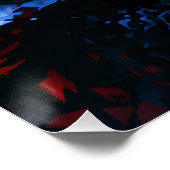 Inferno Blauer Rot Moderne Abstrakte Kunst Poster (Ecke)