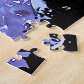 Inferno Blauer Rot Moderne Abstrakte Kunst Puzzle (Seite)