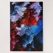 Inferno Blauer Rot Moderne Abstrakte Kunst Puzzle (Vertikal)