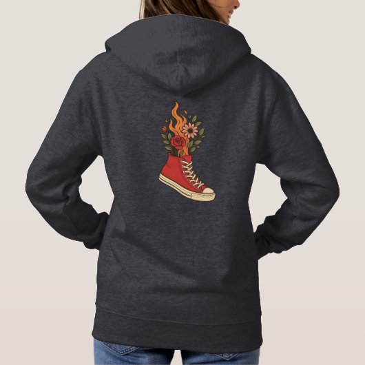 Inferno Bloom - Blume Sneaker Art Hoodie (Rückseite)