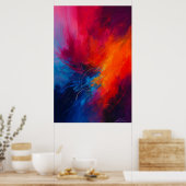Inferno-Blüte Abstrakte Explosion der Farbe Poster (Küche)