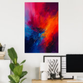 Inferno-Blüte Abstrakte Explosion der Farbe Poster (Heimbüro)