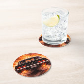 Inferno Burnout Muscle Car Runder Pappuntersetzer (Vor Ort)