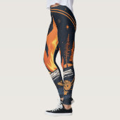 "Inferno Chic: Leggings von Mädchen mit Feuerdesig (Links)