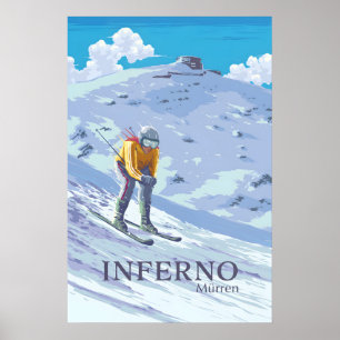 Inferno Downhill Race Mürren Skiplakat Poster