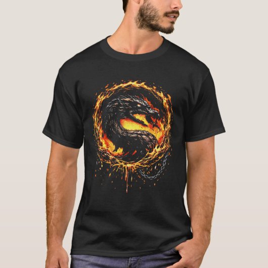 Inferno-Drachen-Kampfabzeichen T-Shirt (Vorderseite)