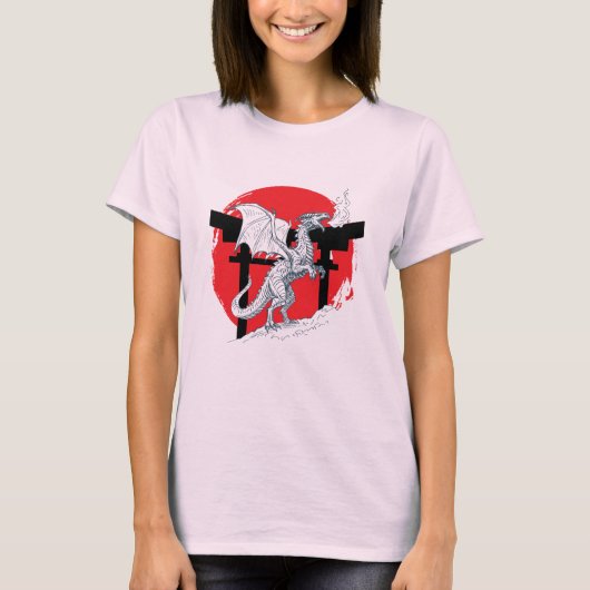 Inferno Dragon: Japanische Pagode T-Shirt (Vorderseite)