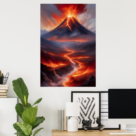 Inferno entfesselt, die massive Vulkanausbruch Poster (Heimbüro)