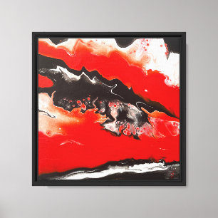 Inferno Flow Abstrakt Rot und Schwarz Fluid Art Leinwanddruck