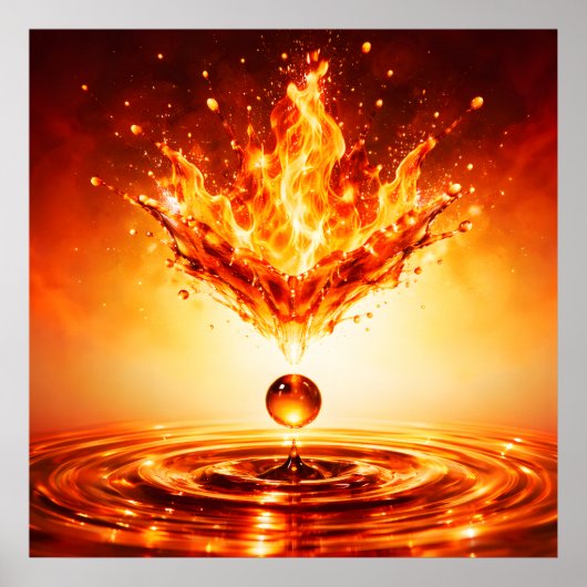 Inferno Flüssige Flammen-Spritzer Poster (Vorne)