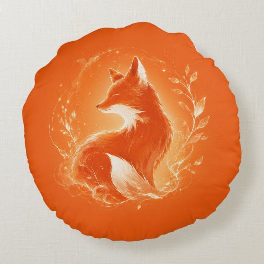 Inferno Fuchs Rundes Kissen (Rückseite)