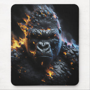 Inferno Gorilla – Feuerbestie Digitale Kunst Mousepad