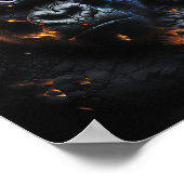 Inferno Gorilla – Feuriges Lavabiest Digitale Kuns Poster (Ecke)
