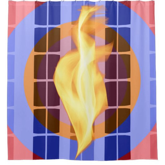 Inferno Grid: Abstrakter Duschvorhang (Vorderseite)