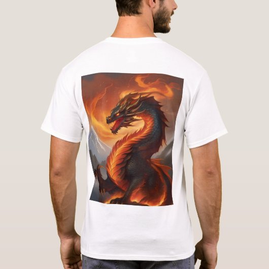 Inferno Guardian: Der feurige Protector Dragon T-Shirt (Rückseite)