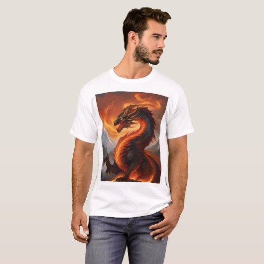Inferno Guardian: Der feurige Protector Dragon T-Shirt (Vorne ganz)