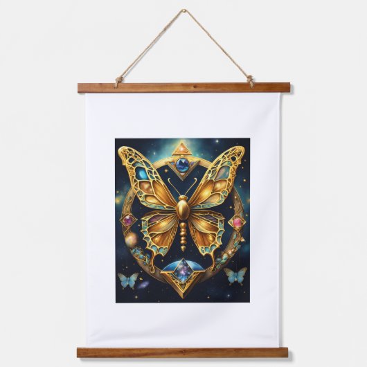 Inferno Guardian: majestätische Tapisserien Wandteppich Mit Holzrahmen (Vorderseite)