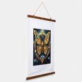 Inferno Guardian: majestätische Tapisserien Wandteppich Mit Holzrahmen (Gewinkelt)