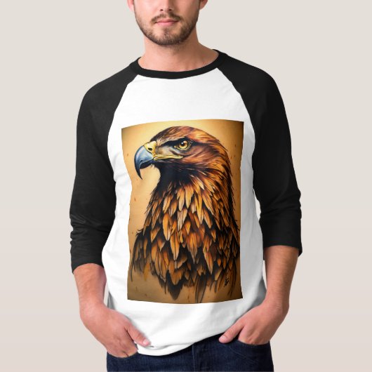 Inferno Guardian: Majestic A Eagle Bird Design Log T-Shirt (Vorderseite)