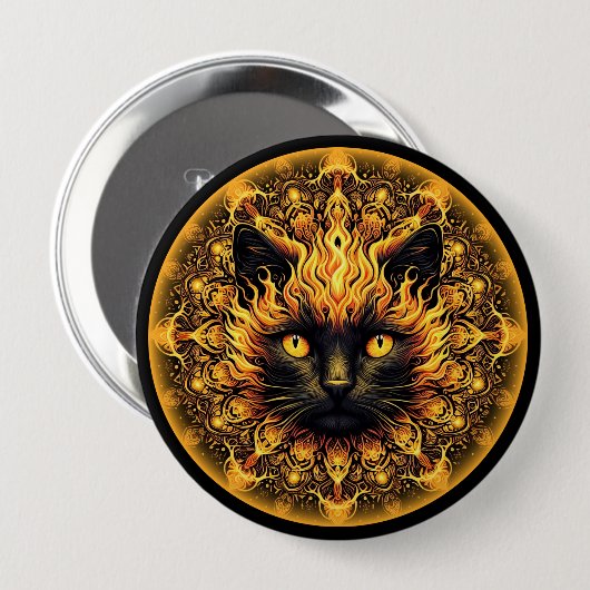 Inferno Kitty Mandala Button (Vorne & Hinten)