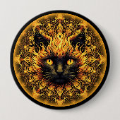 Inferno Kitty Mandala Button (Vorderseite)