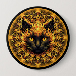 Inferno Kitty Mandala Button
