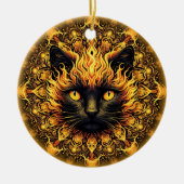 Inferno Kitty Mandala Keramik Ornament (Vorne)