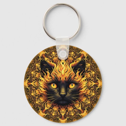 Inferno Kitty Mandala Schlüsselanhänger (Vorderseite)