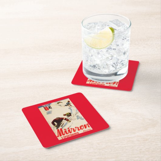 Inferno läuft förderndes Plakat Rechteckiger Pappuntersetzer (Vor Ort)