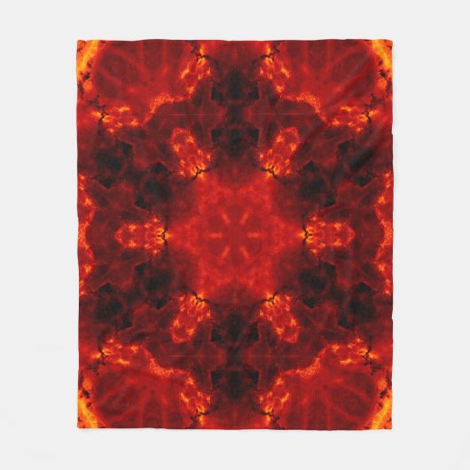 Inferno Nexus - Fiery Kaleidoskop Art Fleecedecke (Vorderseite)