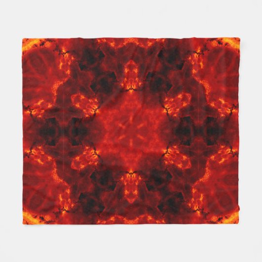 Inferno Nexus - Fiery Kaleidoskop Art Fleecedecke (Vorderseite (Horizontal))