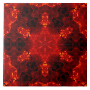 Inferno Nexus - Fiery Kaleidoskop Art Fliese