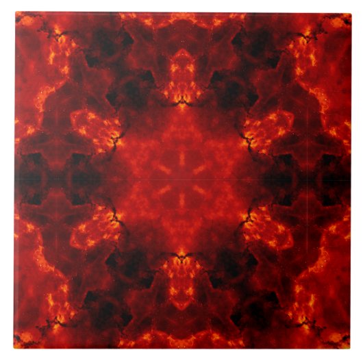 Inferno Nexus - Fiery Kaleidoskop Art Fliese (Vorderseite)