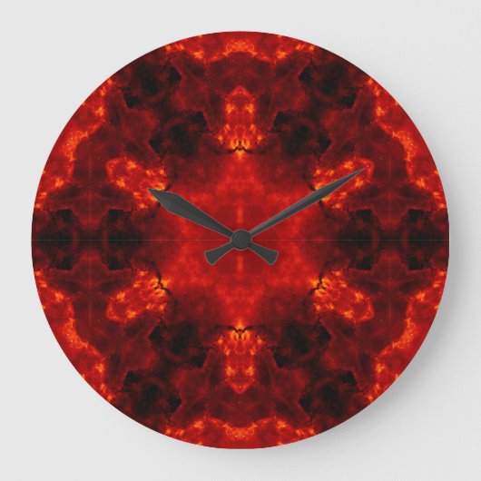 Inferno Nexus - Fiery Kaleidoskop Art Große Wanduhr (Vorderseite)