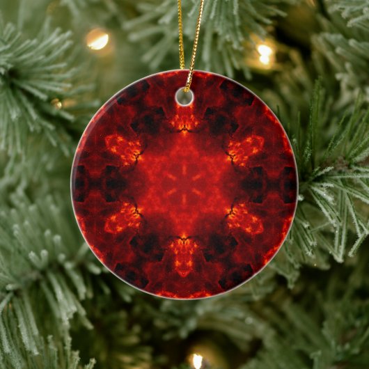 Inferno Nexus - Fiery Kaleidoskop Art Keramik Ornament (Baum)