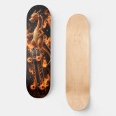 Inferno Orange Fire-Drache Skateboard Deck (Vorderseite)