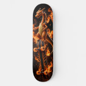 Inferno Orange Fire-Drache Skateboard Deck (Vorderseite)