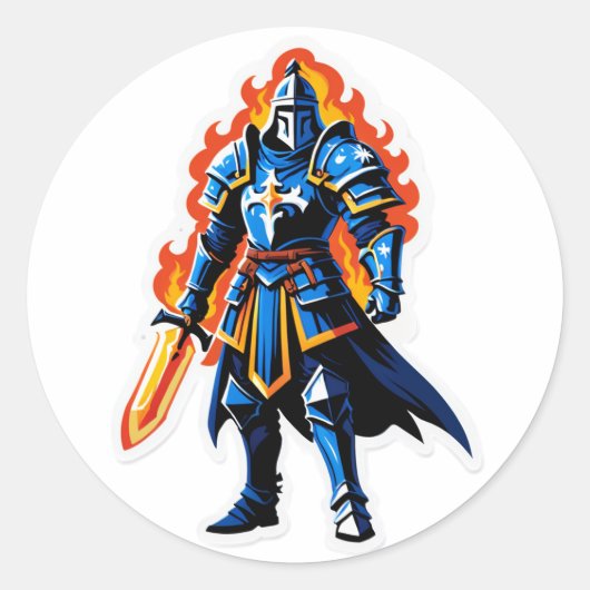 Inferno Paladin – Flamebound Knight Runder Aufkleber (Vorderseite)