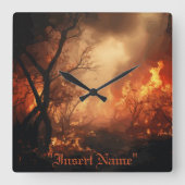 Inferno Quadratische Wanduhr (Vorderseite)